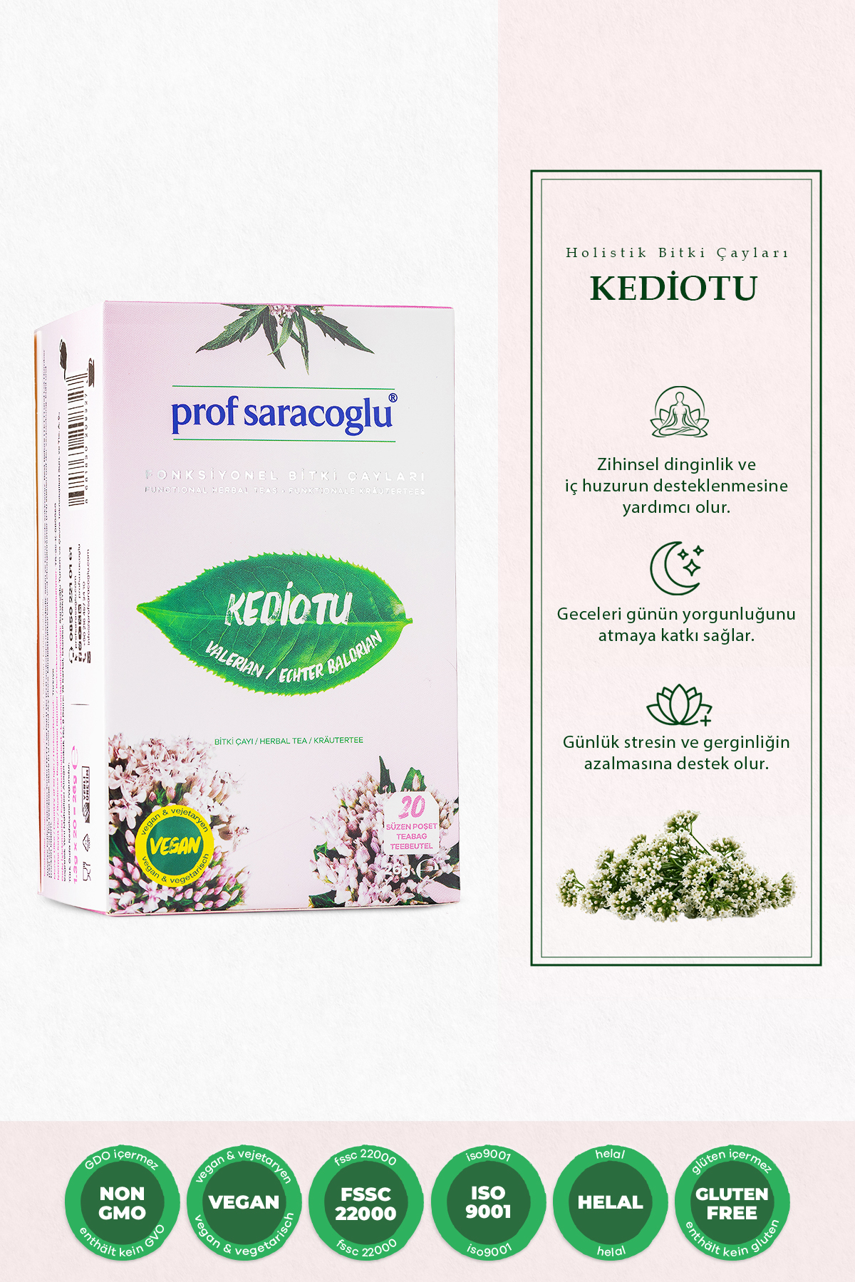 prof saracoglu Kedi Otu (KEDİ NANESİ) Bitki Çayı 20'li