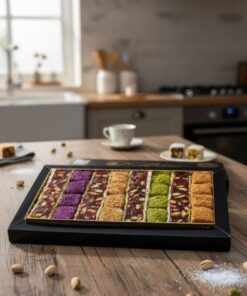 Kutluhan karışık hediyelik kutuda lokum lotuslu,narlı,fıstıklı,kadayıflı,yaban mersinili, 850 gr