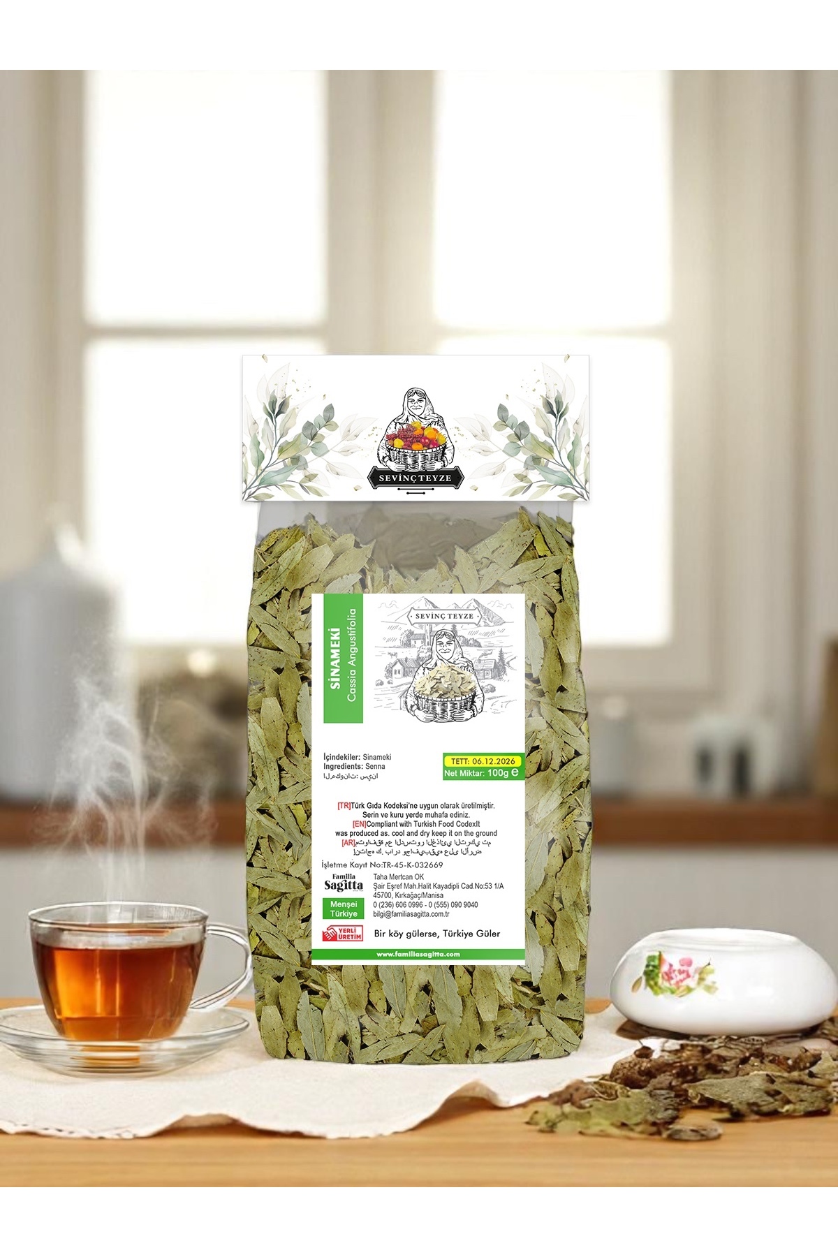 Organik Teyze Sevinç Teyze Sinameki, Sinemaki, Cassia Afrofistula, Senna 100g