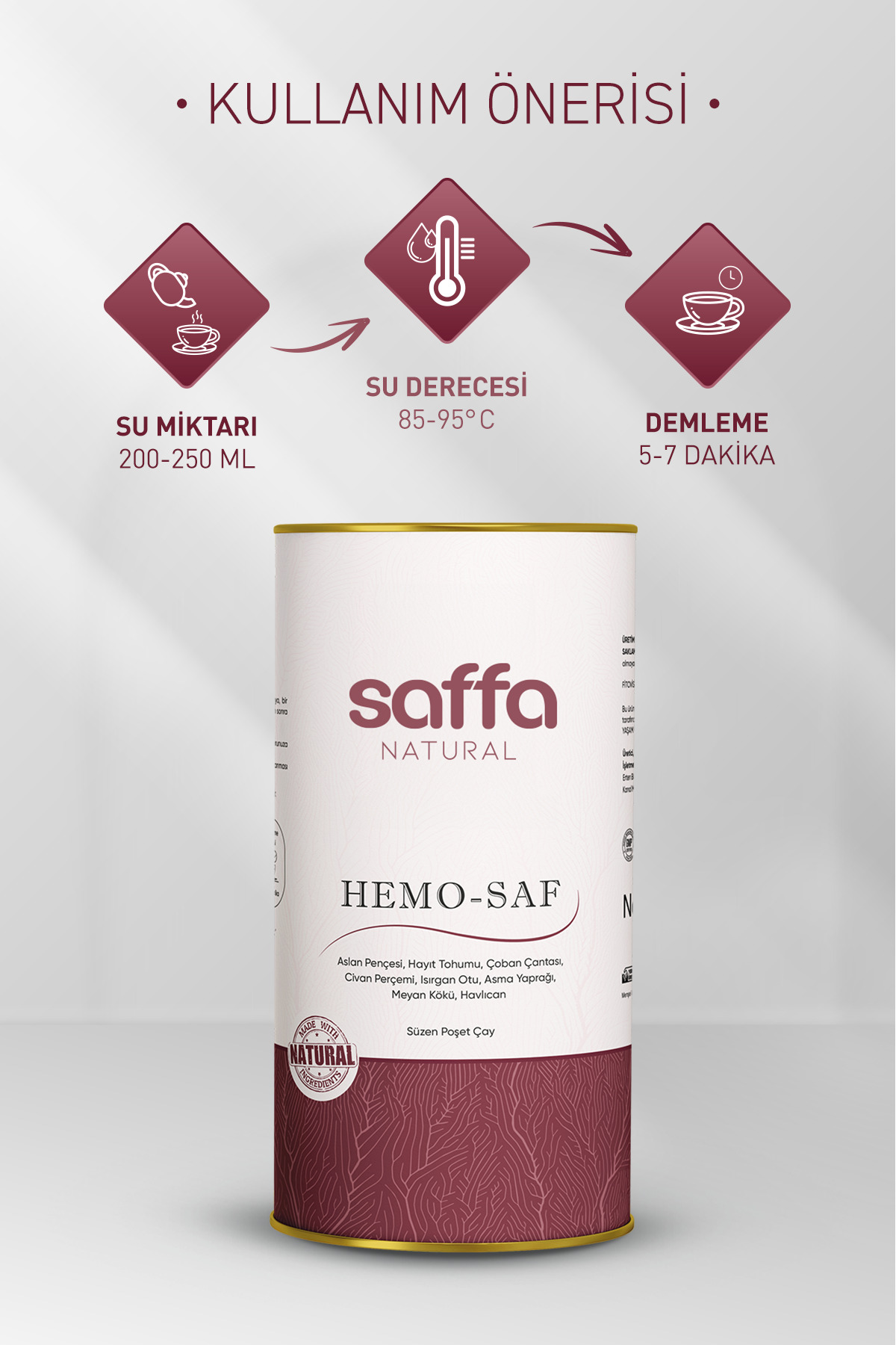 SAFFA NATURAL SAFFA & HEMO-SAF 60 ADET - Görsel 3