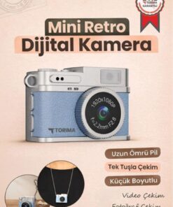 Torima Mini Dijital Kamera Selfie Video Vlog Kamerası Mini Anahtarlık 1080P CMR35 Mavi