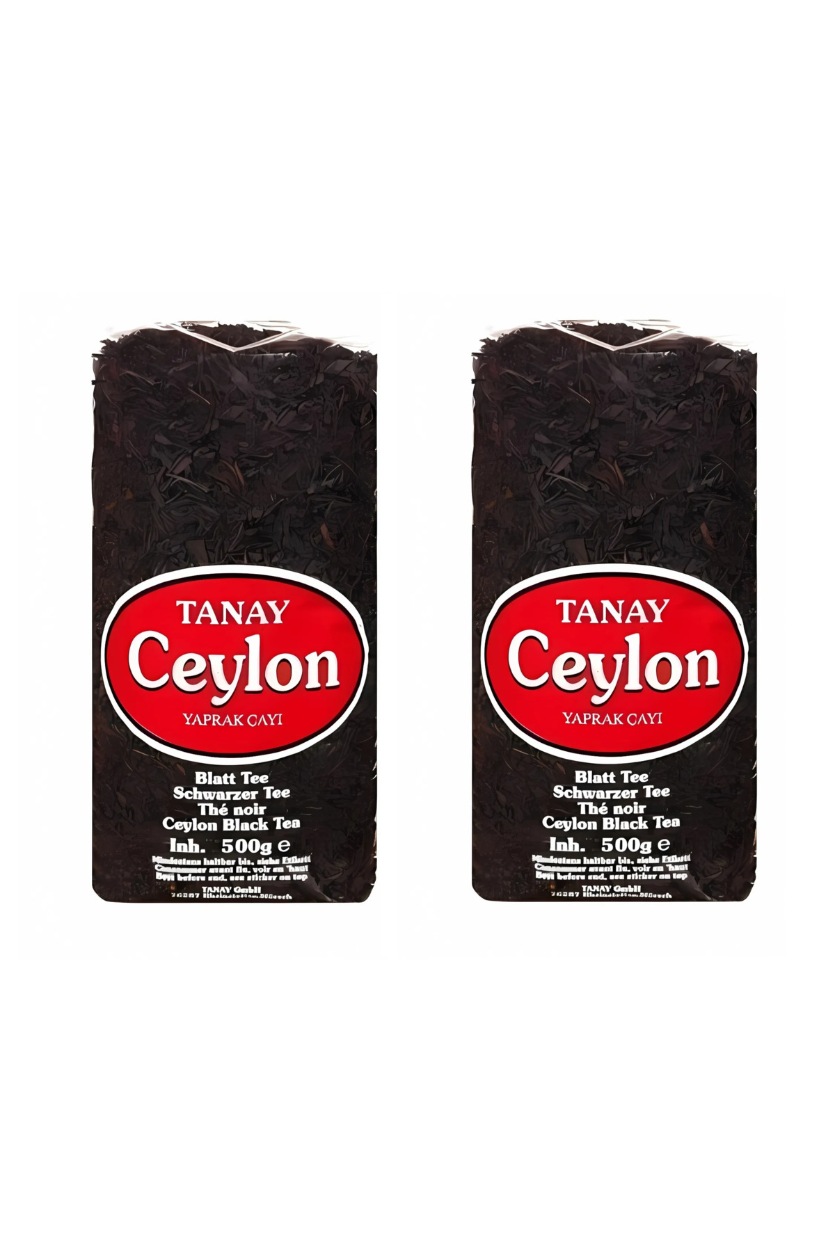 Tanay Ceylon ithal Sri Lanka Siyah Yaprak Seylan Çayı Kaçak Çay 2 adet 500 gr