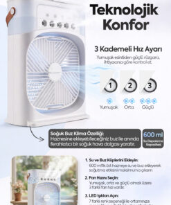 Alternative view of Kitchen Time Yenilenmiş 3'ü 1 Arada Nemlendirici Vantilatör,buzlu Klima ,gece Lambası Ve Soğuk Buz Masa Tipi Fan