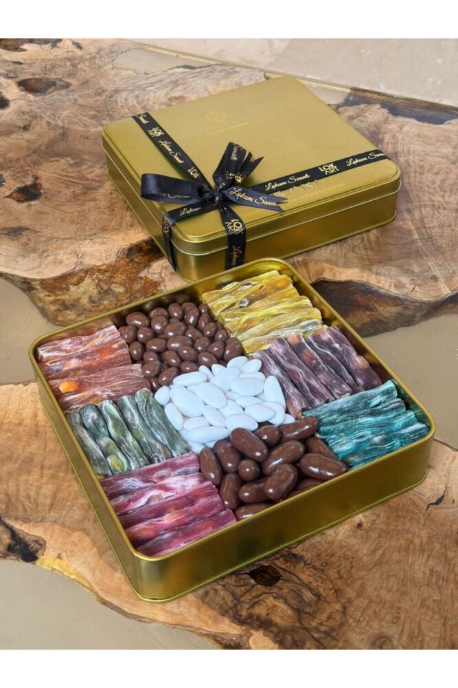LokArt Badem & Parmak Lokum | Metal Lüks Hediyelik Kutu | 1 kg