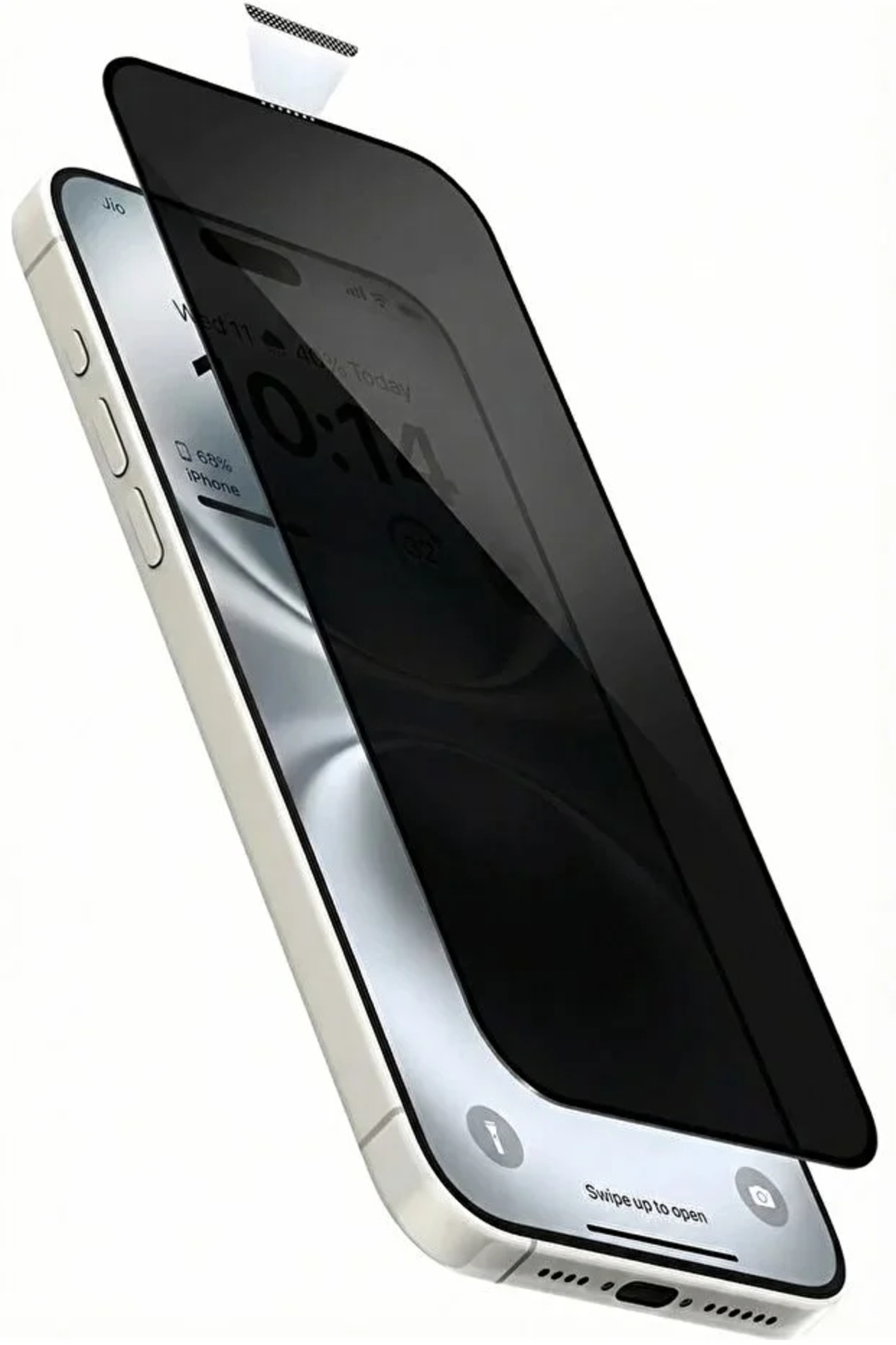 Fibaks iPhone 16/15/14 Pro Gizlilik Hayalet Privacy Ahize Toz Koruma Temperli Kırılmaz Cam Ekran Koruyucu