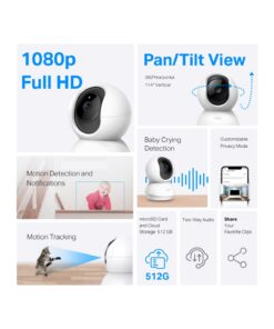 Tp-Link Tapo C200C Akıllı Wi-Fi Güvenlik Kamerası Full HD 360derece Hareket Takibi Gece Görüşü Çift Yön Ses - Görsel 3