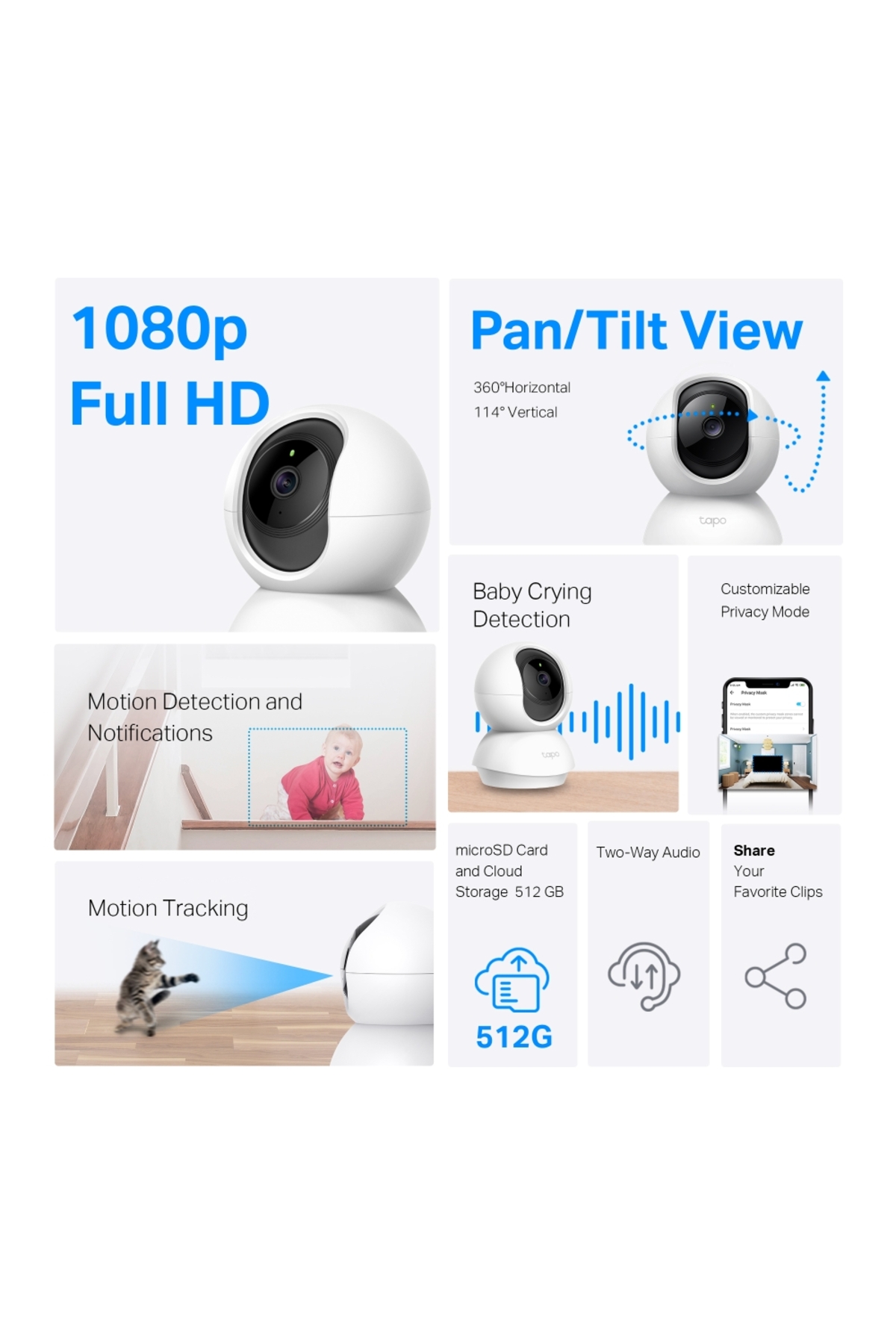 Tp-Link Tapo C200C Akıllı Wi-Fi Güvenlik Kamerası Full HD 360derece Hareket Takibi Gece Görüşü Çift Yön Ses - Görsel 3