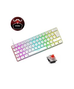 VOOKA Trol Red Switch Mini Rgb Oyun Klavyesi Gaming Mekanik 62 Tuşlu 18 Led Usb Type-c Kablosu Beyaz LCD
