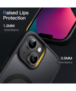 Fibaks iPhone 13/14/15 Kılıf Kamera Çıkıntılı Magsafe Şarj Destekli Yumuşak Kenarlı Mat Kapak Lacivert - Görsel 3