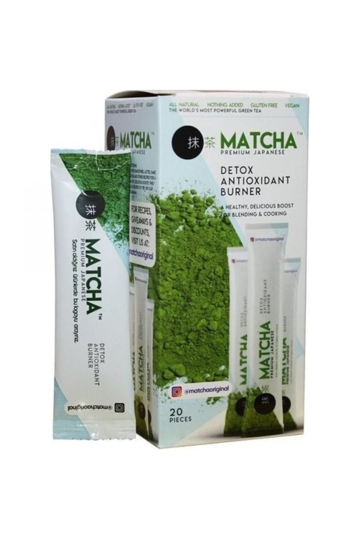 Japon Matcha Matcha Premium Japanese Çilek Aromalı Detox Burner Form Maça Çayı 1 Kutu