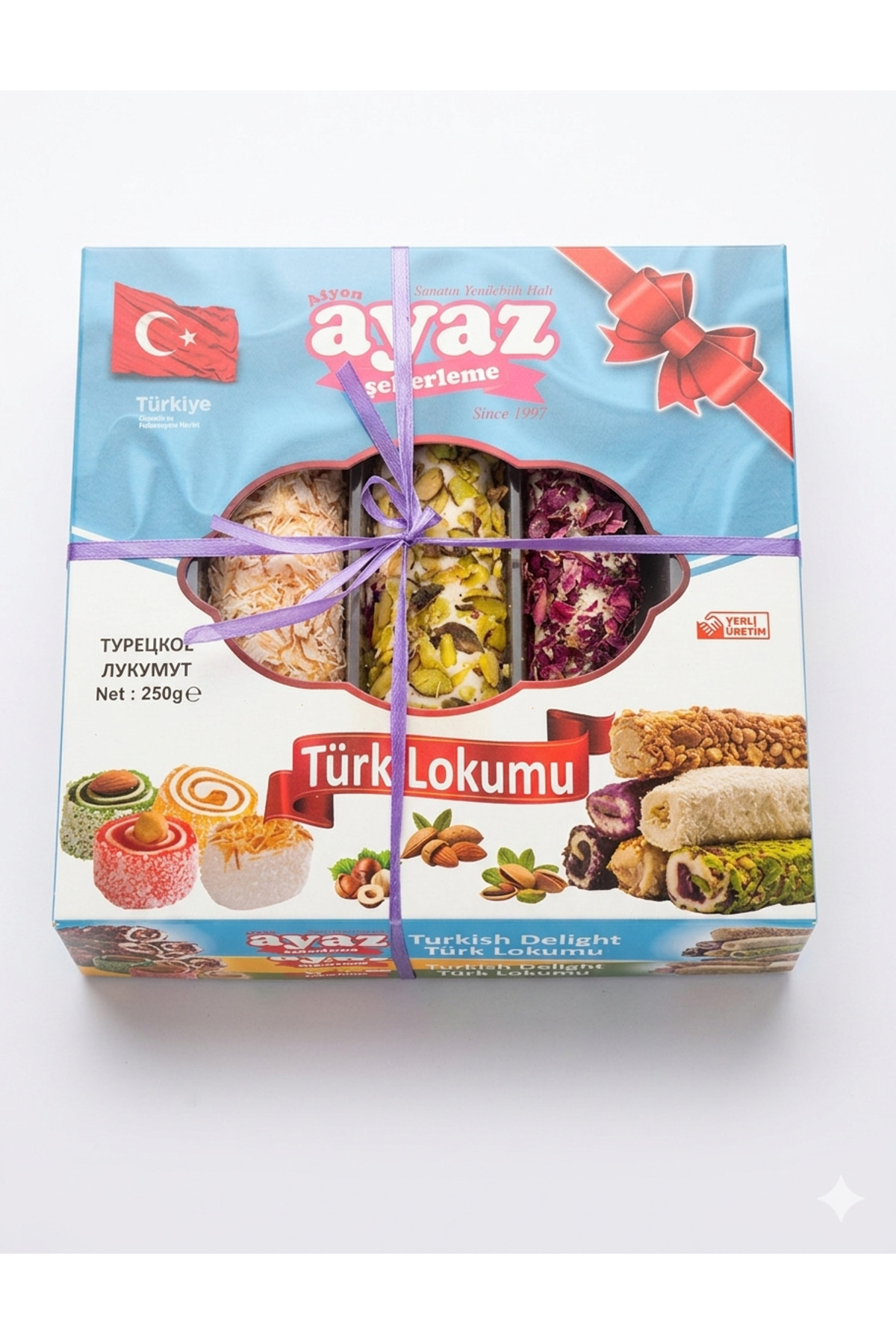 Ayaz Lüx Kesme Lokum Seti 750 Gr – 3 Paket (250 Gr x 3)