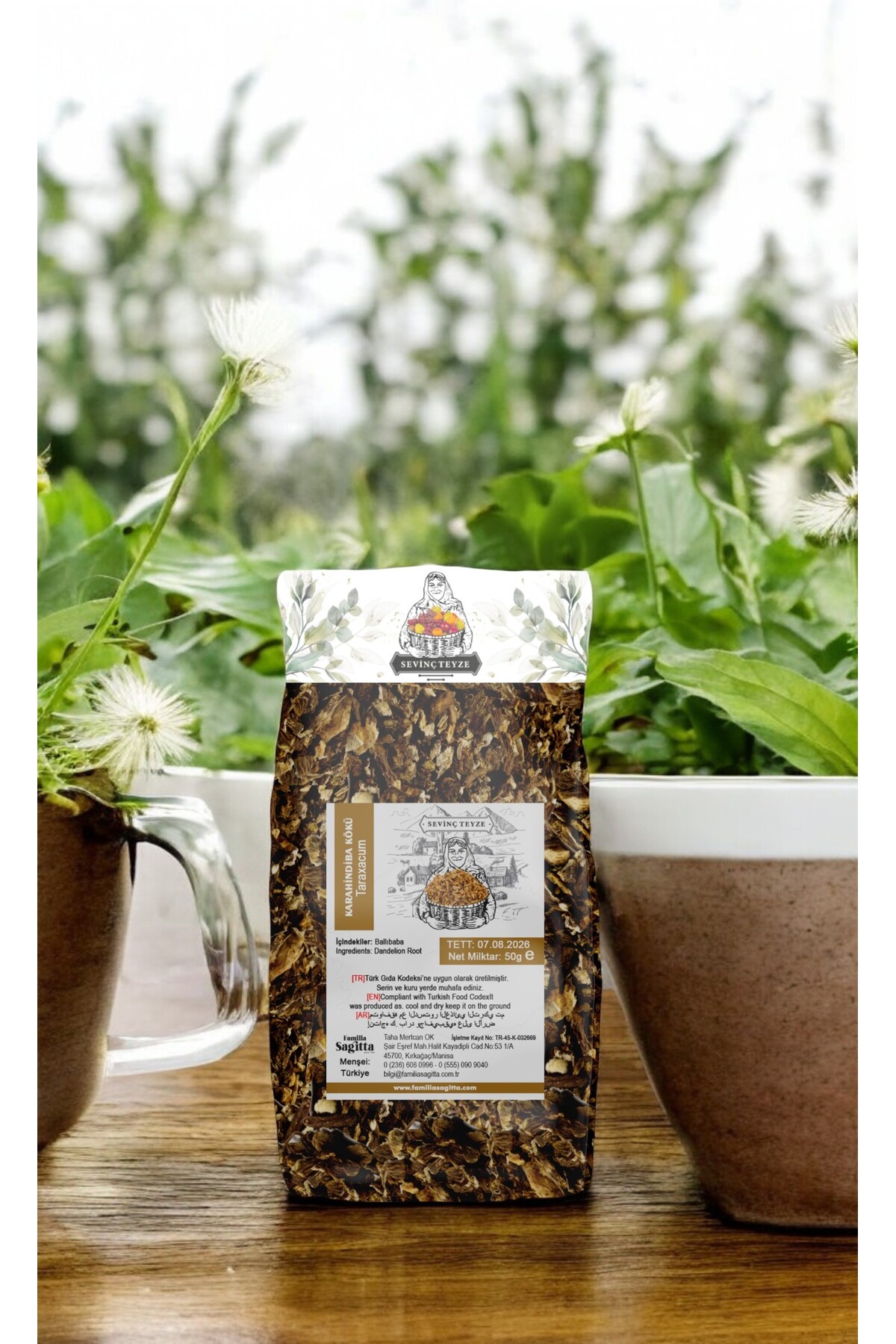 Organik Teyze Karahindiba Kökü, Dandelion Root, Taraxacum Officinale 50g