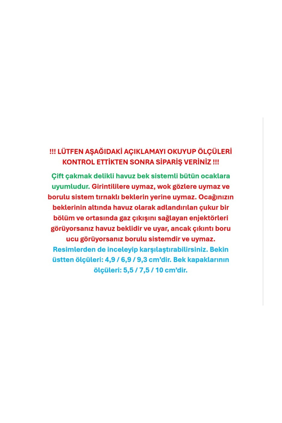 Bosch SIEMENS PROFILO UYUMLU 8 PARÇA FIRIN VE OCAK İÇİN BEK TAKIMI (2,DELİKLİ) ORİJİNAL - Görsel 3