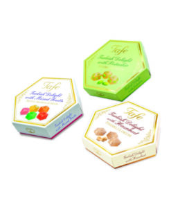 TAFE Lokum 3'lü Paket Fıstıklı , Fındıklı Ve Karışık Meyve Aromalı Altıgen Kutu