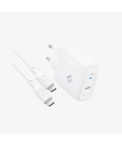 Alternative view of Spigen 45W GaN USB-C Adaptör + USB-C Örgü Şarj Kablo - Super Hızlı Şarj Type-C PE2015 White - ACH02589