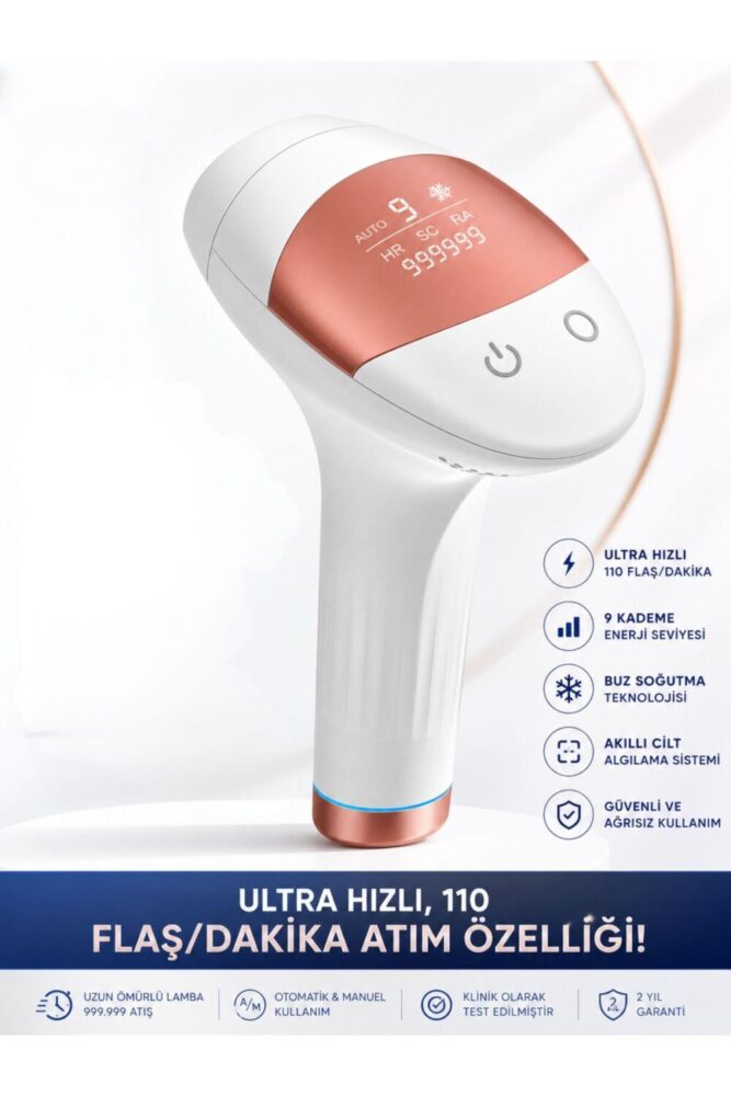 hoppo Xmia Ipl Lazer Epilasyon Cihazı 999.999 Atım 9 Kademe Ultra Güçlü - Görsel 2