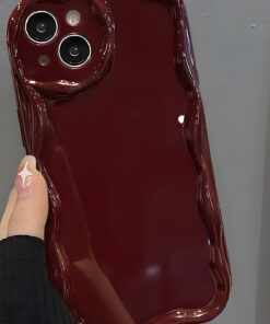 Fibaks iPhone 13/14 Kılıf Kamera Korumalı Dalga Kenarlı Darbe Emici Bordo Silikon Kapak - Görsel 3