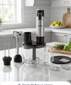 Alternative view of Sinbo SHB-3186 Multi Blender Seti | Doğrayıcı Hazneli, Çırpıcı ve Rende Aparatlı El Blender Seti
