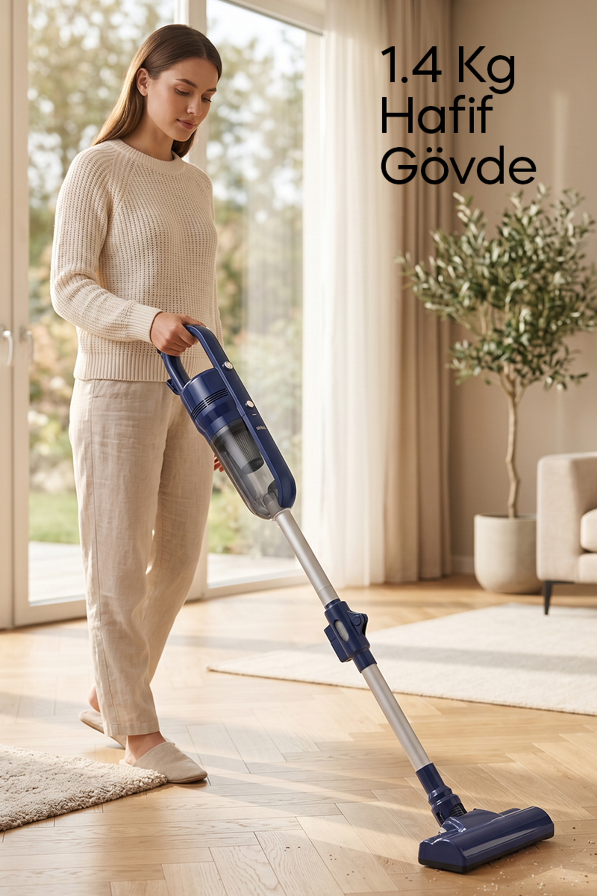 Sinbo SVC-8640 Pratic Dikey Elektrikli Süpürge Katlanır Borulu, El Süpürgesi, 800 ml Toz Hazneli - Görsel 3