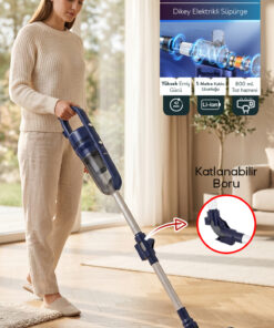 Sinbo SVC-8640 Pratic Dikey Elektrikli Süpürge Katlanır Borulu, El Süpürgesi, 800 ml Toz Hazneli