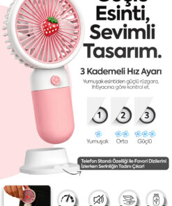 Alternative view of CLNK Havuç Tasarım 3 Kademeli Sessiz Mini El Masa Fan Vantilatör Turbo Üfleme Kademe Taşınabilir Fan