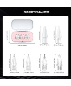 m.tk moveteck Apple Pencil 2./1. Nesil Pencil Pro/USB-C için iPad Pro/Mini/Air Dayanıklı 6 Yedek Uçları Ve Çantası - Görsel 3