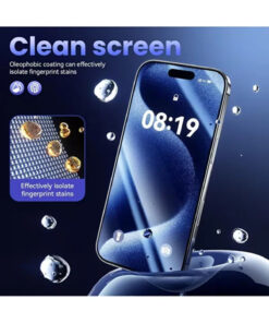 Alternative view of Fibaks iPhone 13/13 Pro/14/16E/17E Full HD Tam Kaplayan Şeffaf Tamperli Ekran Koruyucu Kırılmaz Cam