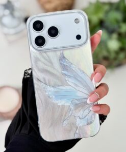 Go Aksesuar Iphone 17 Promax Uyumlu Shine Platin Kelebek Renk Geçişli Parlak Tasarımlı Silikon Kılıf - Görsel 3