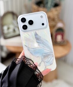 Alternative view of Go Aksesuar Iphone 17 Promax Uyumlu Shine Platin Kelebek Renk Geçişli Parlak Tasarımlı Silikon Kılıf