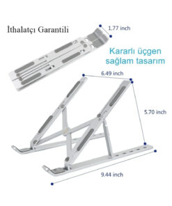 KTR TECH Alüminyum Ayarlı Laptop Macbook Uyumlu Notebook Yükseltici Tutucu Stand - Görsel 3