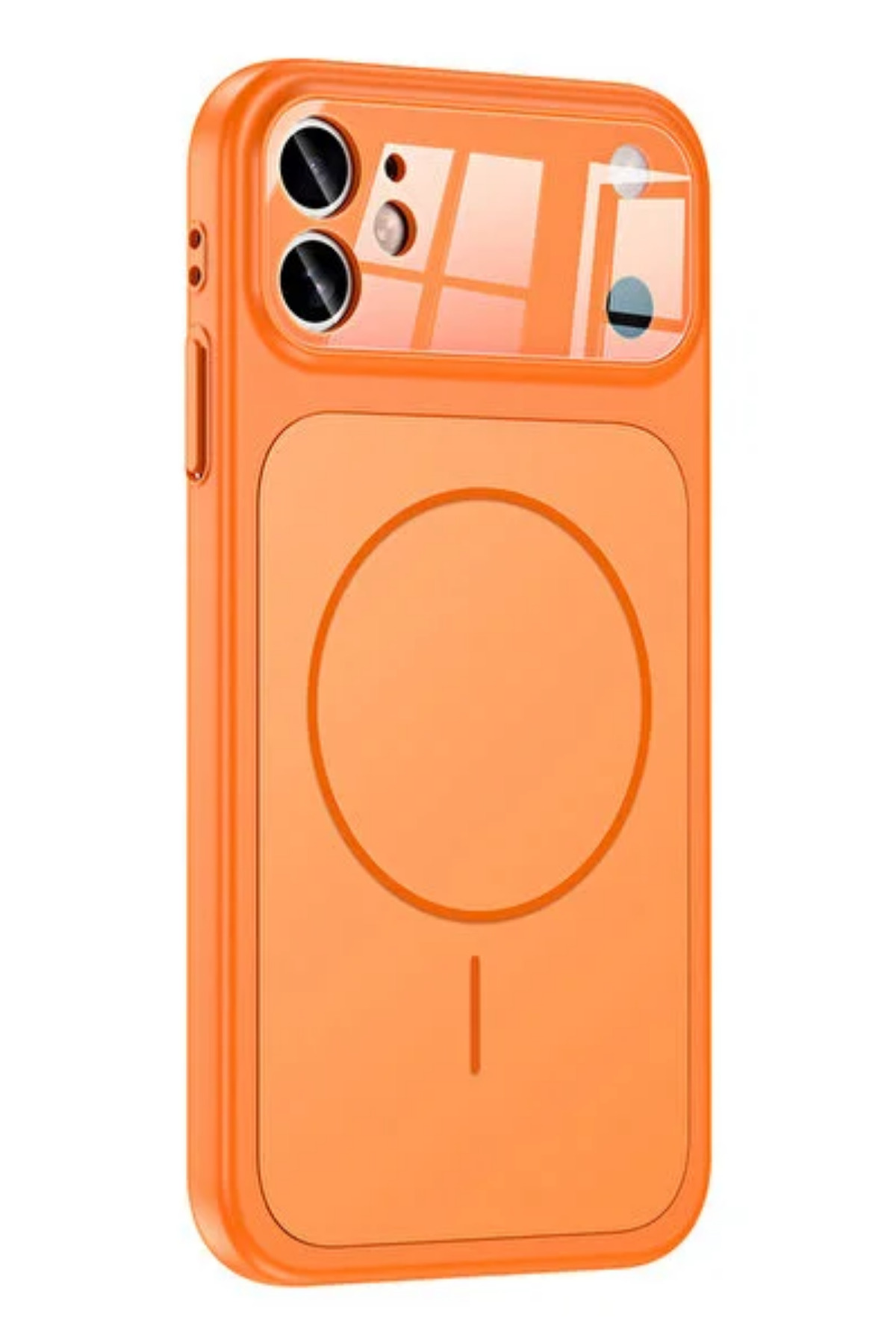 KVK PRİVACY iPhone 11 Uyumlu 17 Görünümlü Çevirici Kamera Korumalı MagSafe Destekli Kılıf Orange