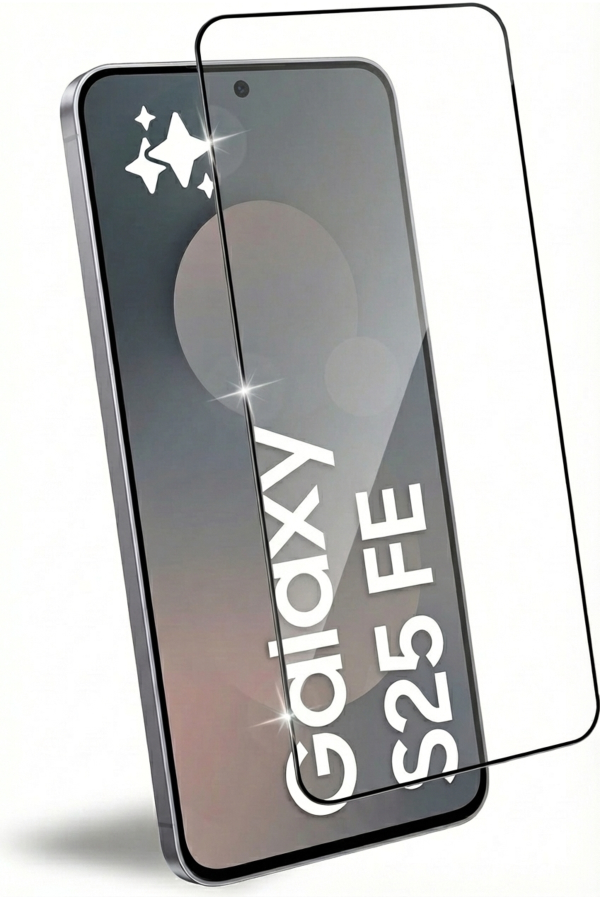 Fibaks Galaxy S25 FE Kırılmaz Cam Tam Ekran Koruyucu 150cc Antistatik Büyük Kenar 9h Temperli Koruma