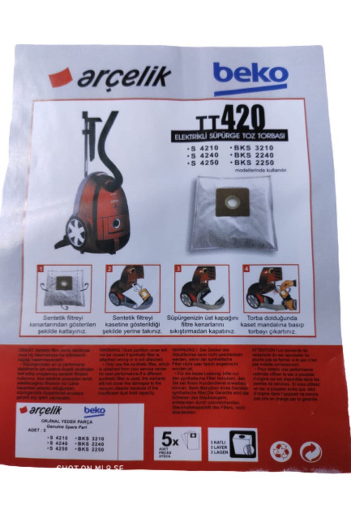 Arçelik S 4240 - S-4240 C Elektrikli Süpürge Toz Torbası ( 5 Adet )
