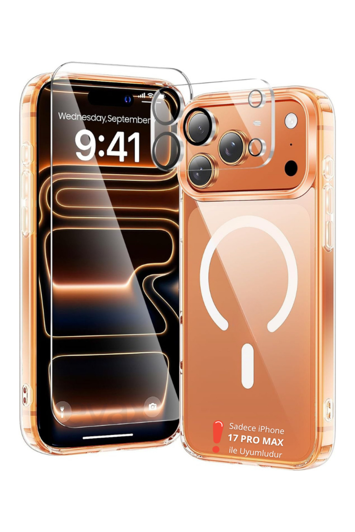 EVAX [3'ü 1 Arada] iPhone 17 Pro Max Uyumlu 1 MagSafe Kılıf + 1 Ekran Koruyucu + 1 Kamera Lens Koruyucu