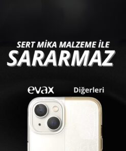 EVAX [Şeffaf Mika] iPhone 15 Uyumlu SERT Şeffaf Mika SARARMAZ İnce Fit Toz Korumalı Kılıf - Görsel 3