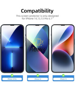 Alternative view of Fibaks iPhone 13/13 Pro/14/16E/17E Takma Aparatlı Kolay Uygulama Gizlilik Hayalet Kırılmaz Cam Ekran Koruma