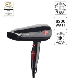 Arzum AR569 Linda Saç Kurutma Makinesi 2 Hız Ayarı, Soğuk Hava ve Difüzör, 2000W, Siyah