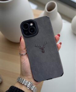 Alternative view of KVK PRİVACY iPhone 13/14 Uyumlu Geyik Desenli Premium Süet Dokulu Kamera Korumalı Kılıf