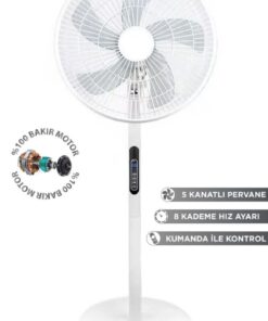 JOYSIDEA AYAKLI VANTİLATÖR KUMANDALI 90 DERECE SALINIMLI 16 İNÇ 8 KADEME HIZ AYARLI FN-99