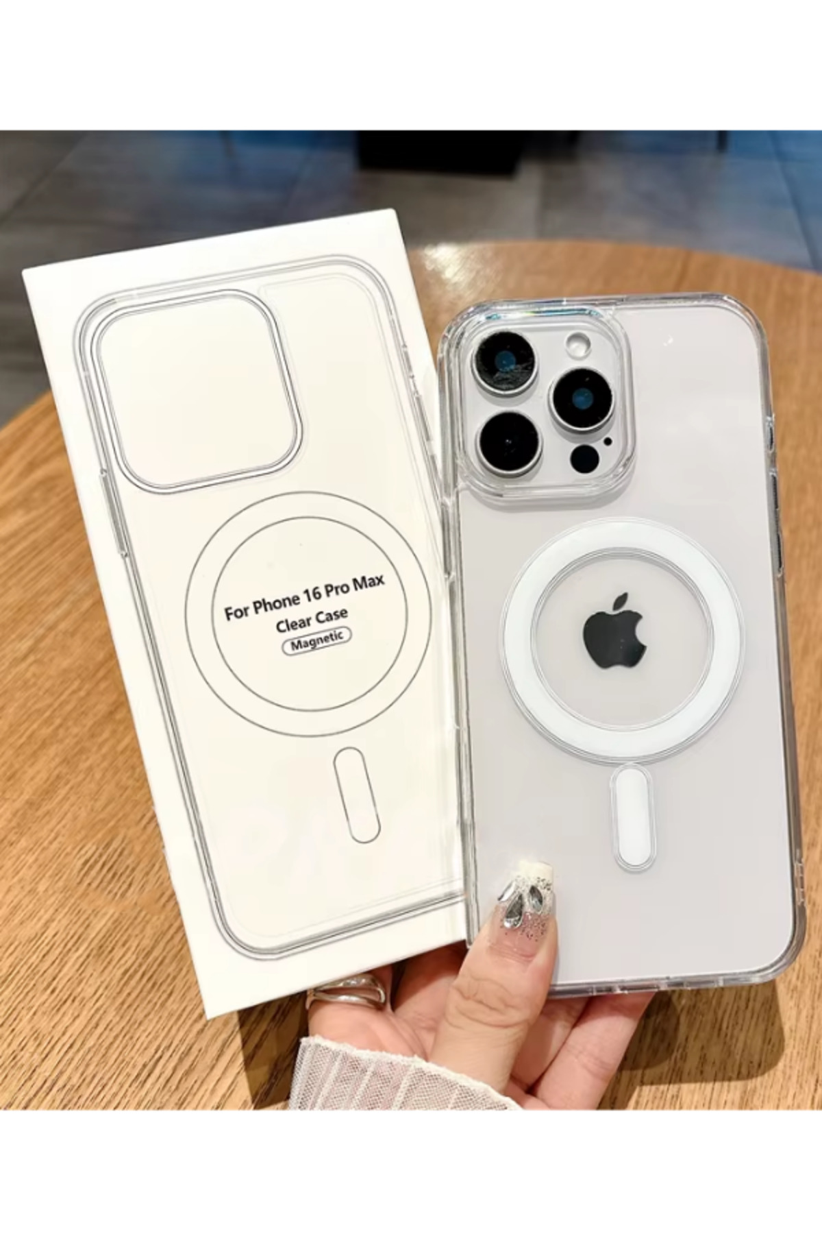 KVK PRİVACY Iphone 16 Pro Max Kılıf Magsafe Şeffaf Kılıf Kamera Çıkıntılı Darbeye Dayanıklı Kapak