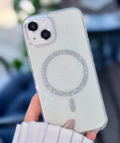 Alternative view of Go Aksesuar Iphone 13 - 14 Ve 15 Uyumlu Glitter Gerçek Magsafe Özellikli Simli Işıltılı Şeffaf Kılıf