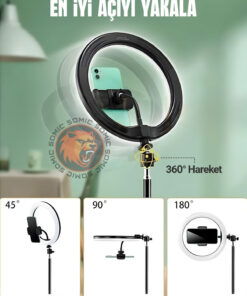 Isweep Ring Light Led Işıklı Tripod 10 Inç Halka Youtuber Tiktok Video Makyaj Işığı Ayaklı 10 Inç - Görsel 3