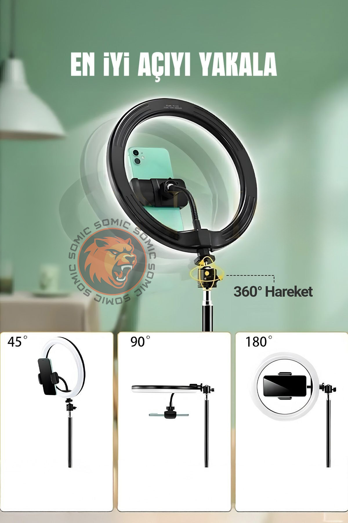 Isweep Ring Light Led Işıklı Tripod 10 Inç Halka Youtuber Tiktok Video Makyaj Işığı Ayaklı 10 Inç - Görsel 3
