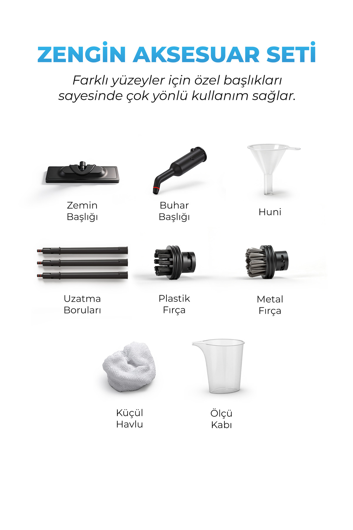PiranTech CB- 02A Buharlı Temizlik Makinası - Buharlı Temizleyici - Floor Max Set - Görsel 3