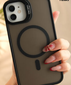 Alternative view of Fibaks iPhone 11 Kılıf Standlı Mat Magsafe Metal Tuşlu Kamera Lens Hediyeli Wonk Kapak