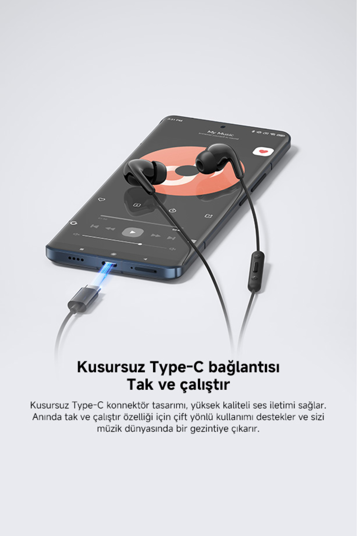 Xiaomi Kulaklık Type-C Portu Siyah (Xiaomi Türkiye Garantili) - Görsel 3