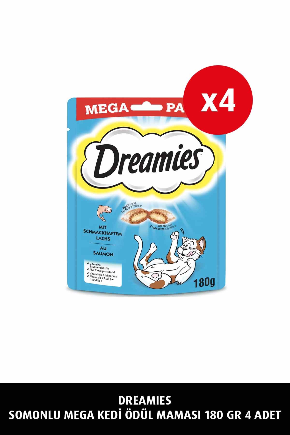 Dreamies Somonlu Mega Kedi Ödül Maması 180 G 4X