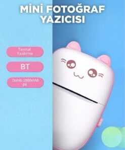 Torima Yazıcı Termal Kablosuz Bağlantılı Ap Kontrol Taşınabilir Mini Yazıcı C9 Pembe - Görsel 3