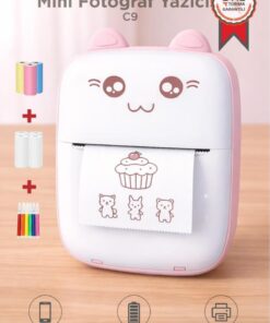 Torima Yazıcı Termal Kablosuz Bağlantılı Ap Kontrol Taşınabilir Mini Yazıcı C9 Pembe