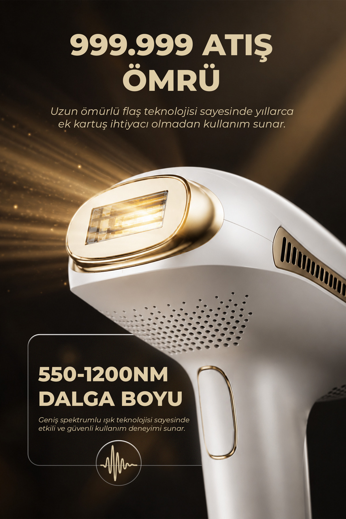 PiranTech BHRL-08 Buz Lazer Epilasyon 999.999 Atım- Cilt Gençleştirici- Akne Giderici- Lazer Epilasyon Aleti - Görsel 3